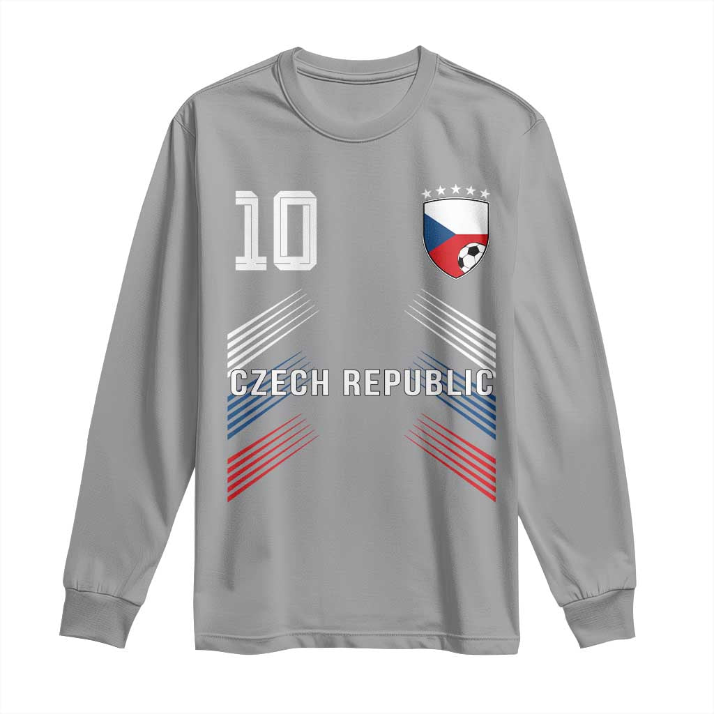 Czech Republic Soccer Sports Graphic Number 10 Jersey Style Long Sleeve Shirt Proud Czechia Football Fans Game Day Pride TS02 Sport Gray Print Your Wear