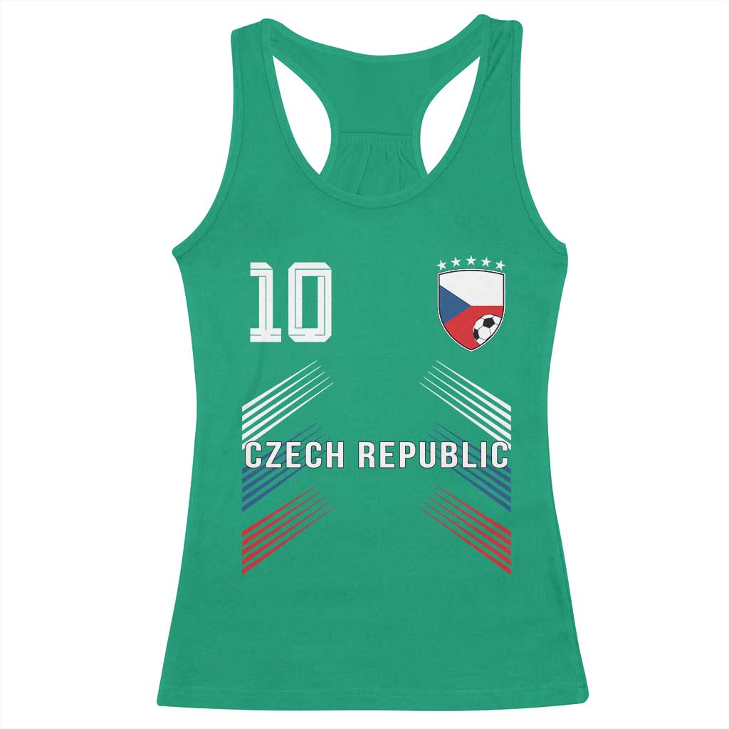Czech Republic Soccer Sports Graphic Number 10 Jersey Style Racerback Tank Top Proud Czechia Football Fans Game Day Pride TS02 Irish Green Print Your Wear
