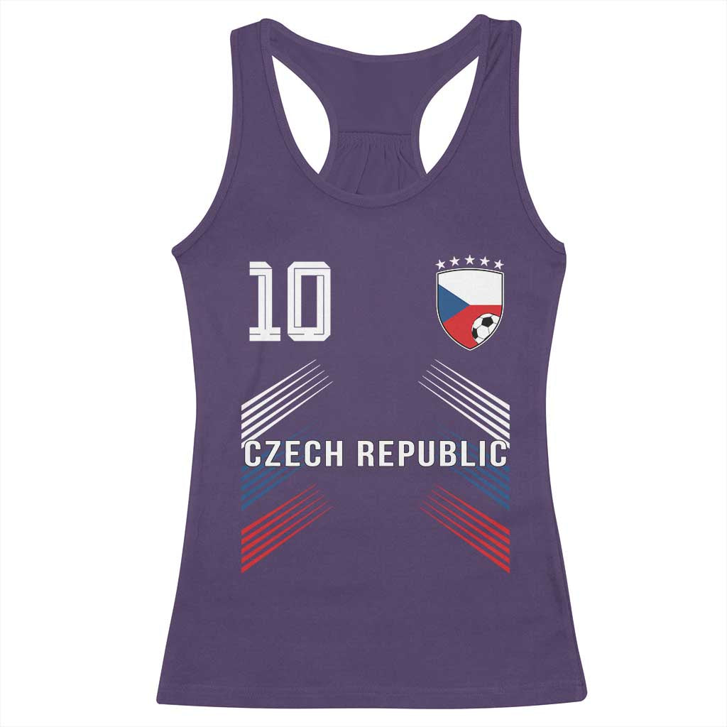 Czech Republic Soccer Sports Graphic Number 10 Jersey Style Racerback Tank Top Proud Czechia Football Fans Game Day Pride TS02 Purple Print Your Wear