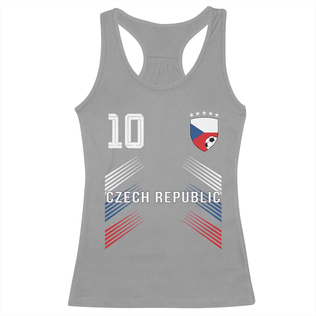Czech Republic Soccer Sports Graphic Number 10 Jersey Style Racerback Tank Top Proud Czechia Football Fans Game Day Pride TS02 Sport Gray Print Your Wear
