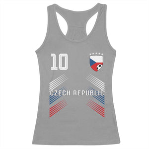 Czech Republic Soccer Sports Graphic Number 10 Jersey Style Racerback Tank Top Proud Czechia Football Fans Game Day Pride TS02 Sport Gray Print Your Wear