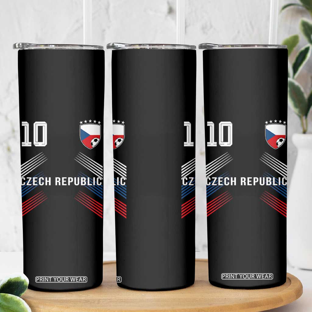 Czech Republic Soccer Sports Graphic Number 10 Jersey Style Skinny Tumbler Proud Czechia Football Fans Game Day Pride TS02 Print Your Wear