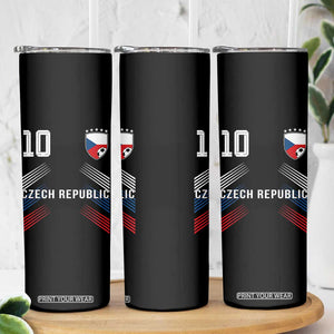 Czech Republic Soccer Sports Graphic Number 10 Jersey Style Skinny Tumbler Proud Czechia Football Fans Game Day Pride TS02 Print Your Wear