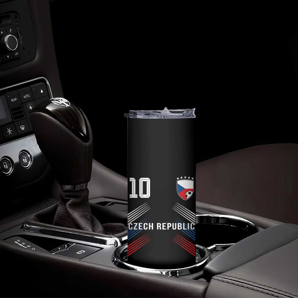 Czech Republic Soccer Sports Graphic Number 10 Jersey Style Skinny Tumbler Proud Czechia Football Fans Game Day Pride TS02 Print Your Wear