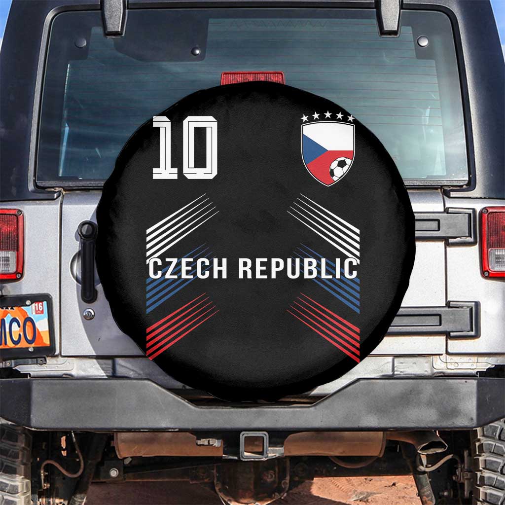 Czech Republic Soccer Sports Graphic Number 10 Jersey Style Spare Tire Cover Proud Czechia Football Fans Game Day Pride TS02 No hole Black Print Your Wear