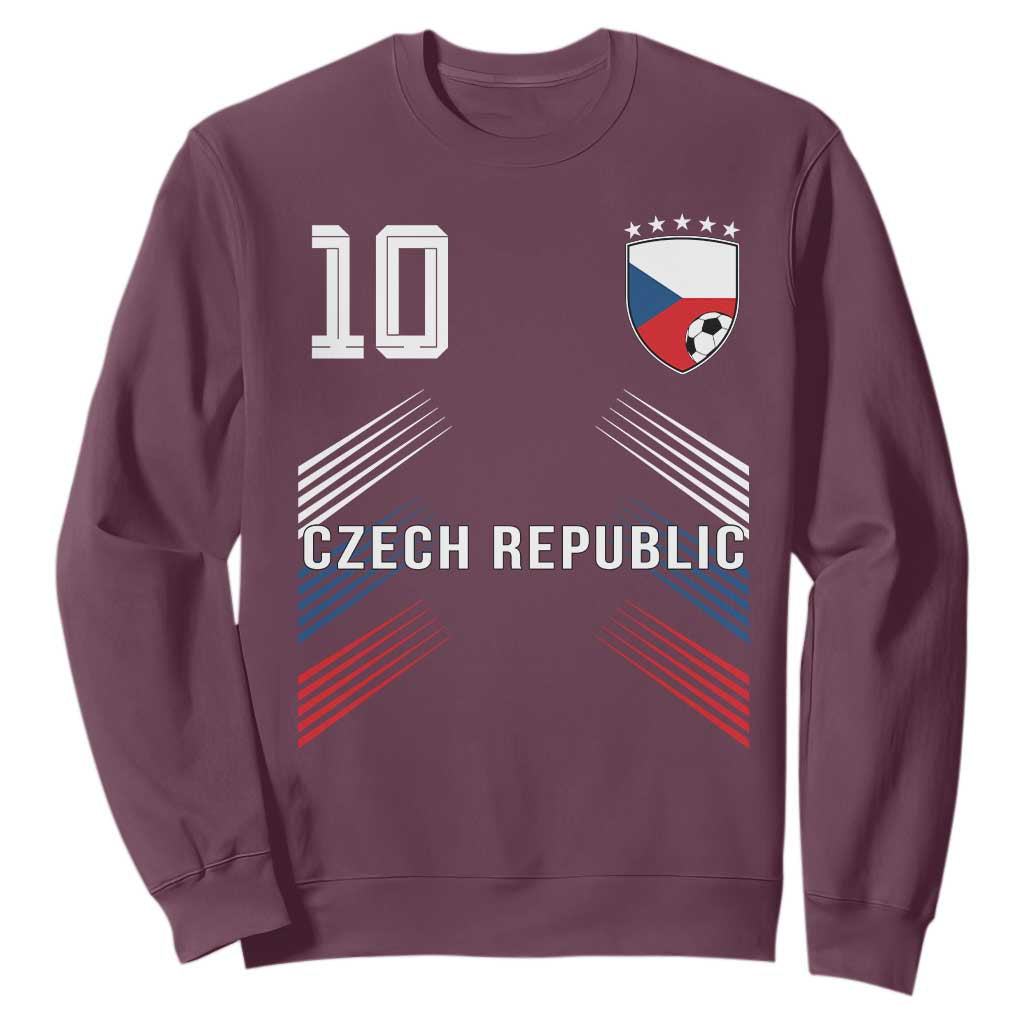 Czech Republic Soccer Sports Graphic Number 10 Jersey Style Sweatshirt Proud Czechia Football Fans Game Day Pride TS02 Maroon Print Your Wear