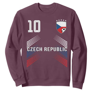 Czech Republic Soccer Sports Graphic Number 10 Jersey Style Sweatshirt Proud Czechia Football Fans Game Day Pride TS02 Maroon Print Your Wear