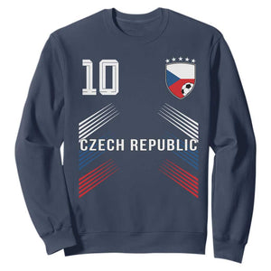 Czech Republic Soccer Sports Graphic Number 10 Jersey Style Sweatshirt Proud Czechia Football Fans Game Day Pride TS02 Navy Print Your Wear
