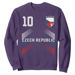 Czech Republic Soccer Sports Graphic Number 10 Jersey Style Sweatshirt Proud Czechia Football Fans Game Day Pride TS02 Purple Print Your Wear