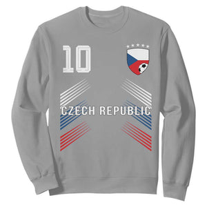 Czech Republic Soccer Sports Graphic Number 10 Jersey Style Sweatshirt Proud Czechia Football Fans Game Day Pride TS02 Sport Gray Print Your Wear