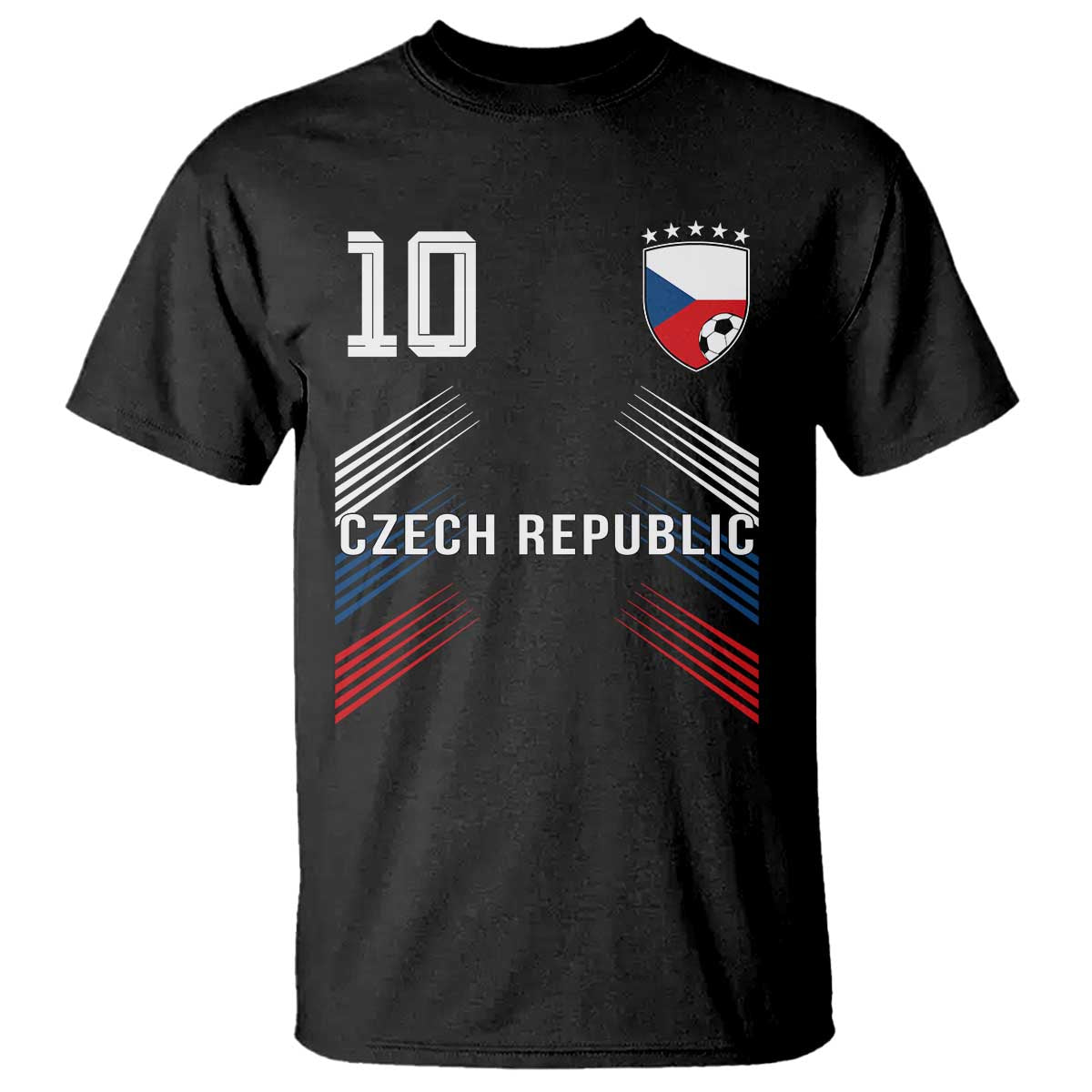 Czech Republic Soccer Sports Graphic Number 10 Jersey Style T Shirt Proud Czechia Football Fans Game Day Pride TS02 Black Print Your Wear