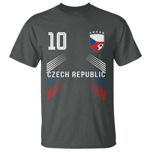 Czech Republic Soccer Sports Graphic Number 10 Jersey Style T Shirt Proud Czechia Football Fans Game Day Pride TS02 Dark Heather Print Your Wear