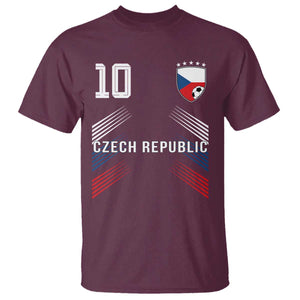 Czech Republic Soccer Sports Graphic Number 10 Jersey Style T Shirt Proud Czechia Football Fans Game Day Pride TS02 Maroon Print Your Wear