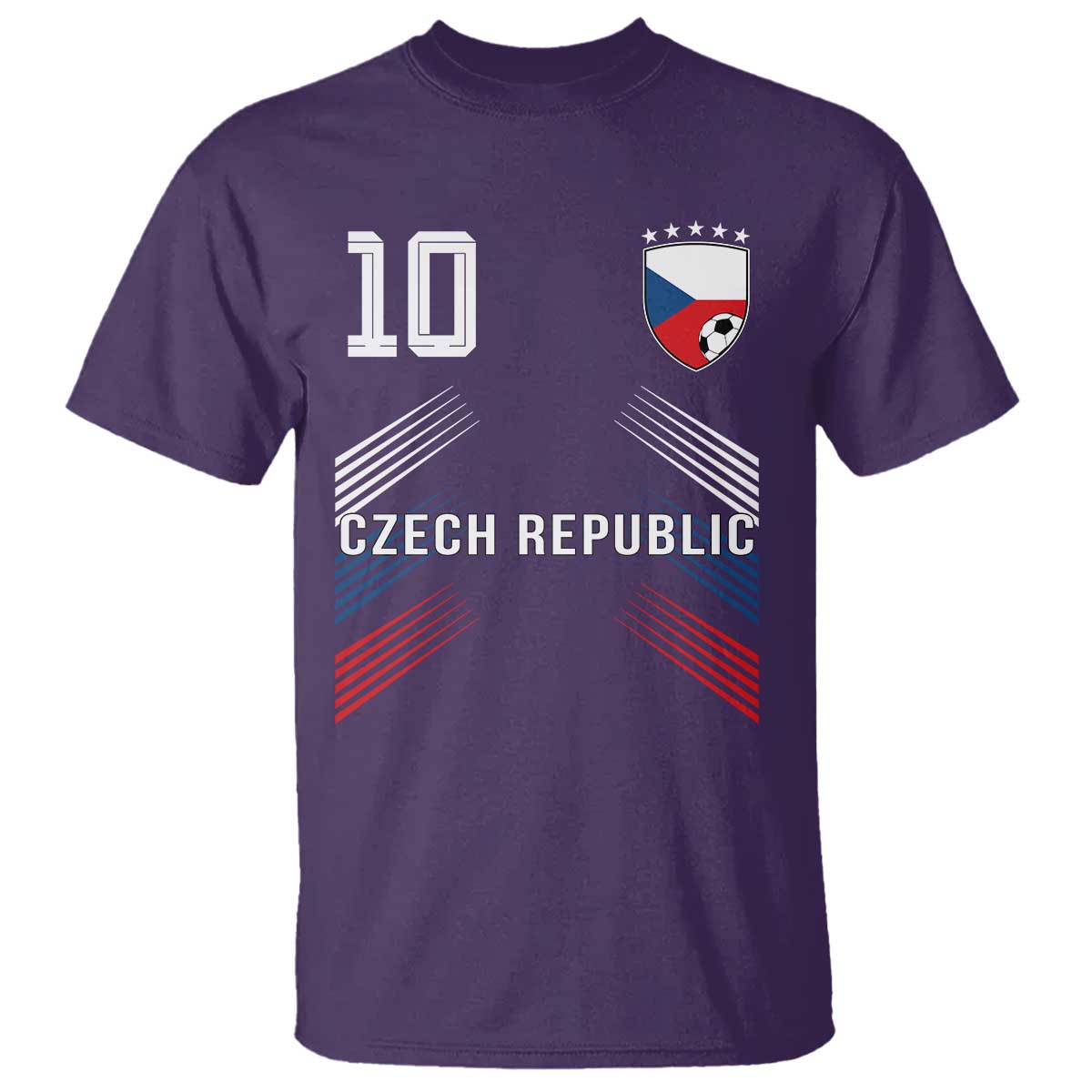 Czech Republic Soccer Sports Graphic Number 10 Jersey Style T Shirt Proud Czechia Football Fans Game Day Pride TS02 Purple Print Your Wear