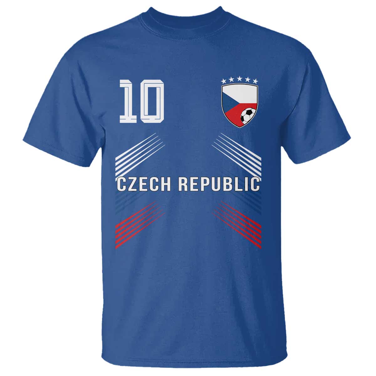 Czech Republic Soccer Sports Graphic Number 10 Jersey Style T Shirt Proud Czechia Football Fans Game Day Pride TS02 Royal Blue Print Your Wear