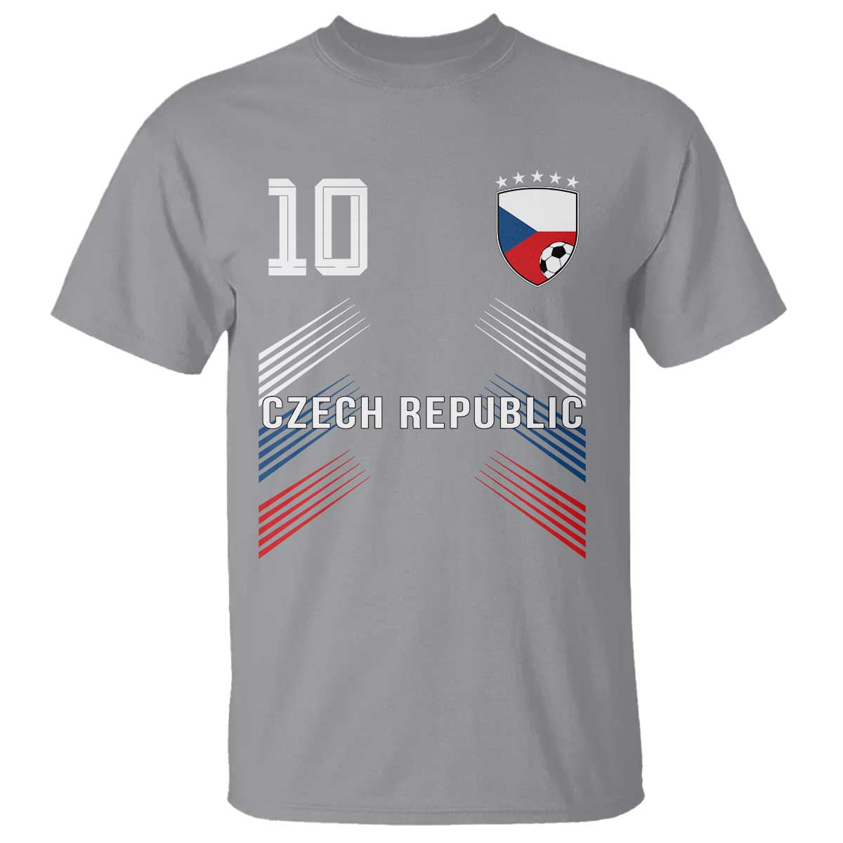 Czech Republic Soccer Sports Graphic Number 10 Jersey Style T Shirt Proud Czechia Football Fans Game Day Pride TS02 Sport Gray Print Your Wear