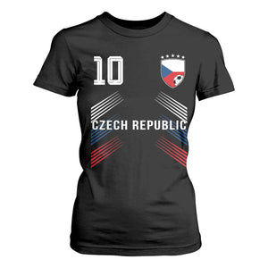 Czech Republic Soccer Sports Graphic Number 10 Jersey Style T Shirt For Women Proud Czechia Football Fans Game Day Pride TS02 Black Print Your Wear