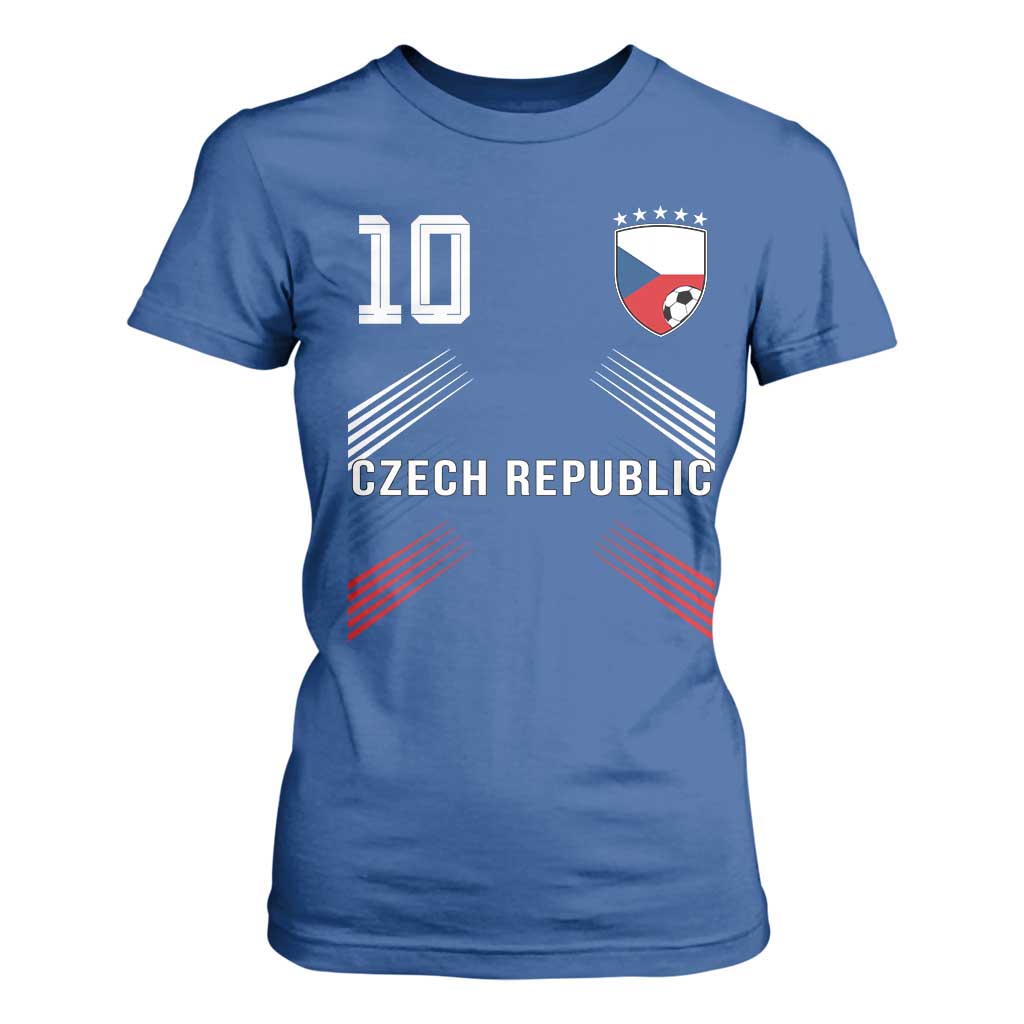 Czech Republic Soccer Sports Graphic Number 10 Jersey Style T Shirt For Women Proud Czechia Football Fans Game Day Pride TS02 Royal Blue Print Your Wear