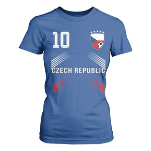 Czech Republic Soccer Sports Graphic Number 10 Jersey Style T Shirt For Women Proud Czechia Football Fans Game Day Pride TS02 Royal Blue Print Your Wear