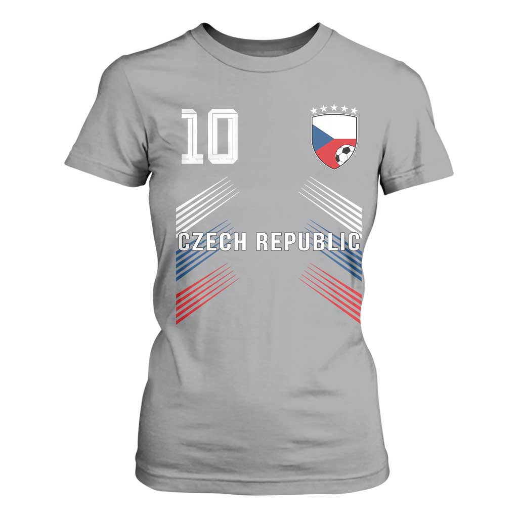 Czech Republic Soccer Sports Graphic Number 10 Jersey Style T Shirt For Women Proud Czechia Football Fans Game Day Pride TS02 Sport Gray Print Your Wear