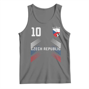 Czech Republic Soccer Sports Graphic Number 10 Jersey Style Tank Top Proud Czechia Football Fans Game Day Pride TS02 Black Heather Print Your Wear