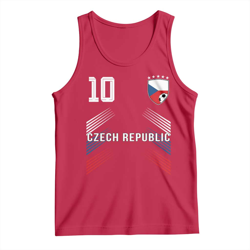 Czech Republic Soccer Sports Graphic Number 10 Jersey Style Tank Top Proud Czechia Football Fans Game Day Pride TS02 Red Print Your Wear