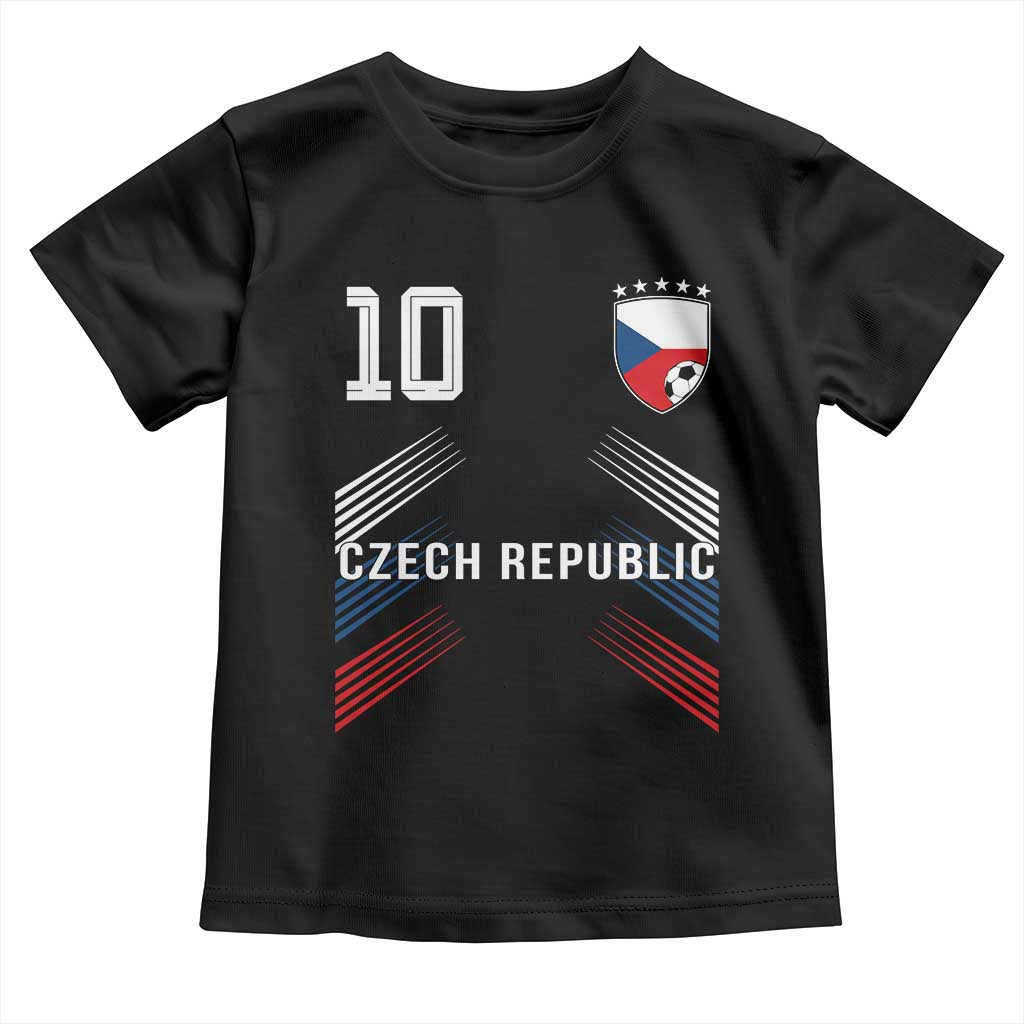 Czech Republic Soccer Sports Graphic Number 10 Jersey Style Toddler T Shirt Proud Czechia Football Fans Game Day Pride TS02 Black Print Your Wear