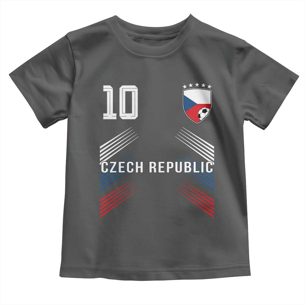 Czech Republic Soccer Sports Graphic Number 10 Jersey Style Toddler T Shirt Proud Czechia Football Fans Game Day Pride TS02 Dark Heather Print Your Wear