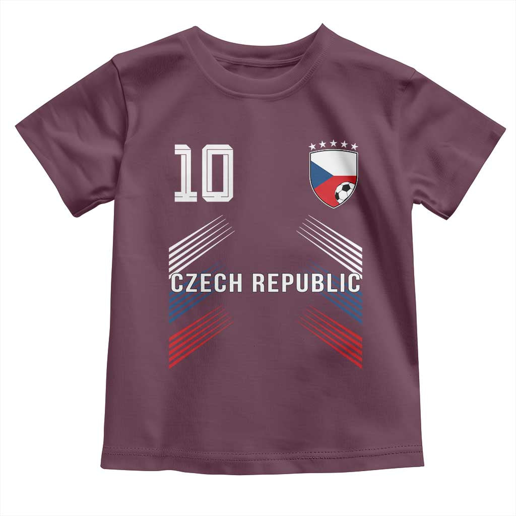 Czech Republic Soccer Sports Graphic Number 10 Jersey Style Toddler T Shirt Proud Czechia Football Fans Game Day Pride TS02 Maroon Print Your Wear