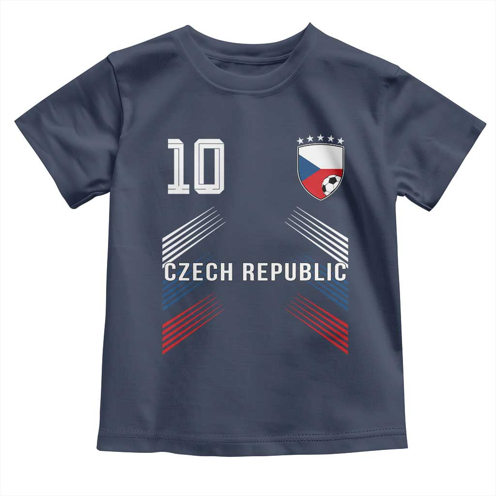 Czech Republic Soccer Sports Graphic Number 10 Jersey Style Toddler T Shirt Proud Czechia Football Fans Game Day Pride TS02 Navy Print Your Wear