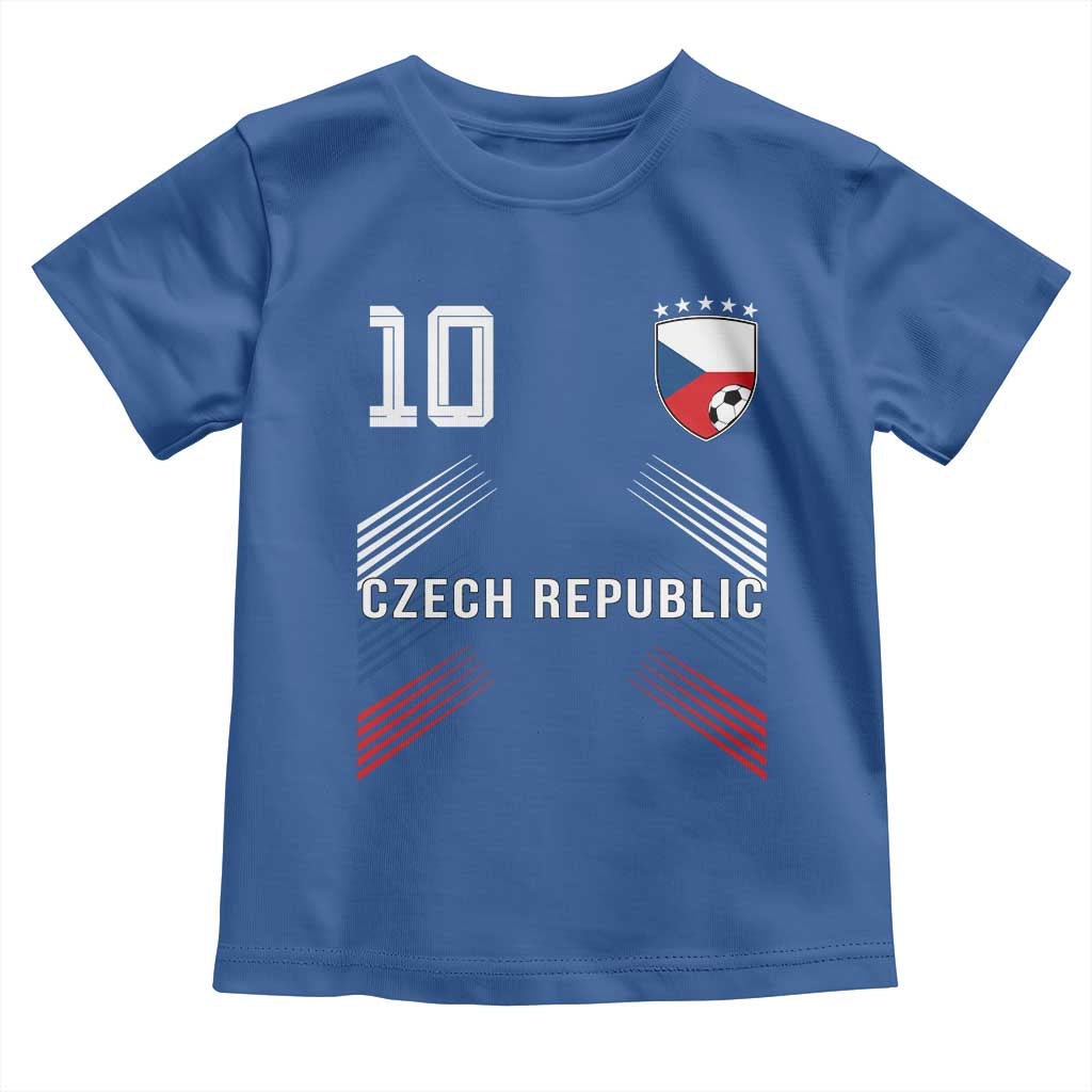 Czech Republic Soccer Sports Graphic Number 10 Jersey Style Toddler T Shirt Proud Czechia Football Fans Game Day Pride TS02 Royal Blue Print Your Wear