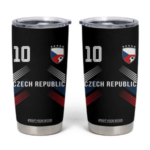 Czech Republic Soccer Sports Graphic Number 10 Jersey Style Tumbler Cup Proud Czechia Football Fans Game Day Pride TS02 Black Print Your Wear