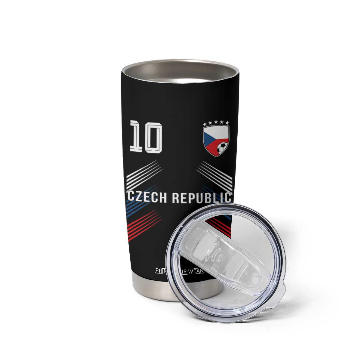Czech Republic Soccer Sports Graphic Number 10 Jersey Style Tumbler Cup Proud Czechia Football Fans Game Day Pride TS02 Print Your Wear