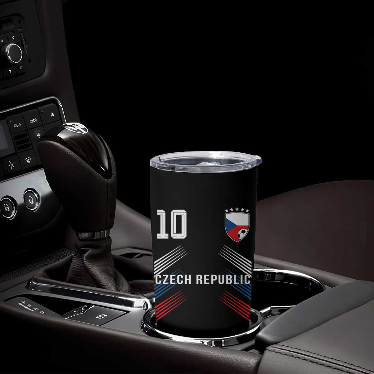 Czech Republic Soccer Sports Graphic Number 10 Jersey Style Tumbler Cup Proud Czechia Football Fans Game Day Pride TS02 Print Your Wear