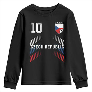Czech Republic Soccer Sports Graphic Number 10 Jersey Style Youth Sweatshirt Proud Czechia Football Fans Game Day Pride TS02 Black Print Your Wear