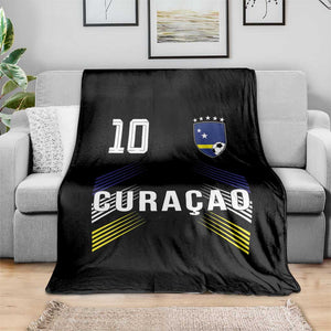 Curacao Soccer Sports Graphic Number 10 Jersey Style Throw Blanket Proud Curaçaoans Football Fans Game Day Pride TS02 Print Your Wear