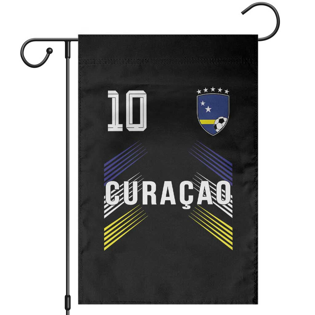 Curacao Soccer Sports Graphic Number 10 Jersey Style Garden Flag Proud Curaçaoans Football Fans Game Day Pride TS02 Black Print Your Wear