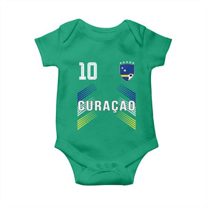Curacao Soccer Sports Graphic Number 10 Jersey Style Baby Onesie Proud Curaçaoans Football Fans Game Day Pride TS02 Irish Green Print Your Wear