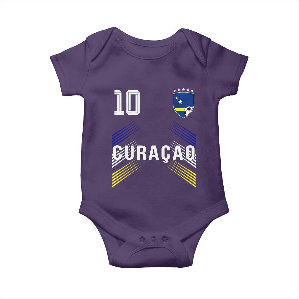 Curacao Soccer Sports Graphic Number 10 Jersey Style Baby Onesie Proud Curaçaoans Football Fans Game Day Pride TS02 Purple Print Your Wear