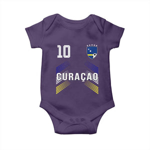 Curacao Soccer Sports Graphic Number 10 Jersey Style Baby Onesie Proud Curaçaoans Football Fans Game Day Pride TS02 Purple Print Your Wear
