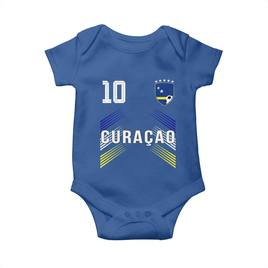 Curacao Soccer Sports Graphic Number 10 Jersey Style Baby Onesie Proud Curaçaoans Football Fans Game Day Pride TS02 Royal Blue Print Your Wear