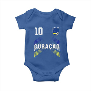 Curacao Soccer Sports Graphic Number 10 Jersey Style Baby Onesie Proud Curaçaoans Football Fans Game Day Pride TS02 Royal Blue Print Your Wear