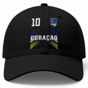 Curacao Soccer Sports Graphic Number 10 Jersey Style Baseball Cap Proud Curaçaoans Football Fans Game Day Pride TS02 Print Your Wear