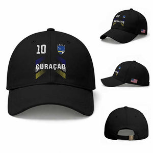 Curacao Soccer Sports Graphic Number 10 Jersey Style Baseball Cap Proud Curaçaoans Football Fans Game Day Pride TS02 Baseball Cap Universal Fit Black Print Your Wear