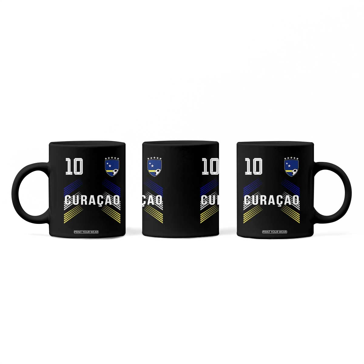 Curacao Soccer Sports Graphic Number 10 Jersey Style Coffee Mug Proud Curaçaoans Football Fans Game Day Pride TS02 Print Your Wear