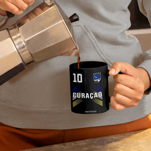 Curacao Soccer Sports Graphic Number 10 Jersey Style Coffee Mug Proud Curaçaoans Football Fans Game Day Pride TS02 Print Your Wear