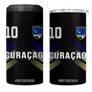 Curacao Soccer Sports Graphic Number 10 Jersey Style 4 in 1 Can Cooler Tumbler Proud Curaçaoans Football Fans Game Day Pride TS02 One Size: 16 oz Black Print Your Wear