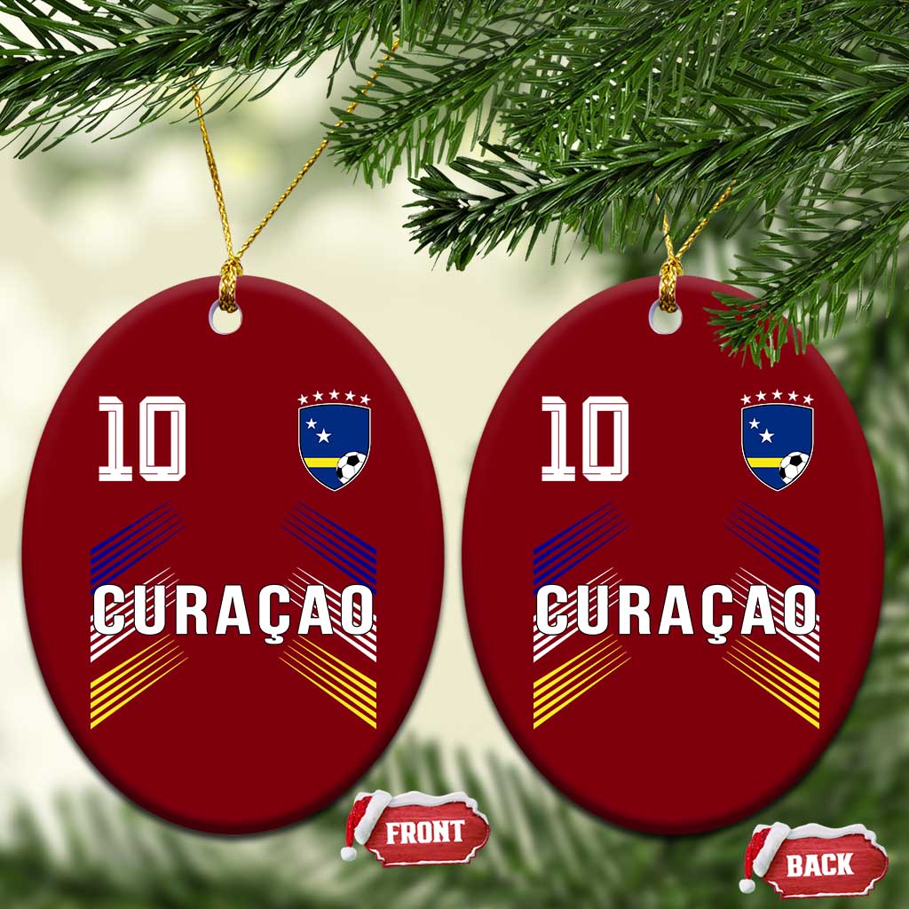Curacao Soccer Sports Graphic Number 10 Jersey Style Ceramic Ornament Proud Curaçaoans Football Fans Game Day Pride TS02 Print Your Wear
