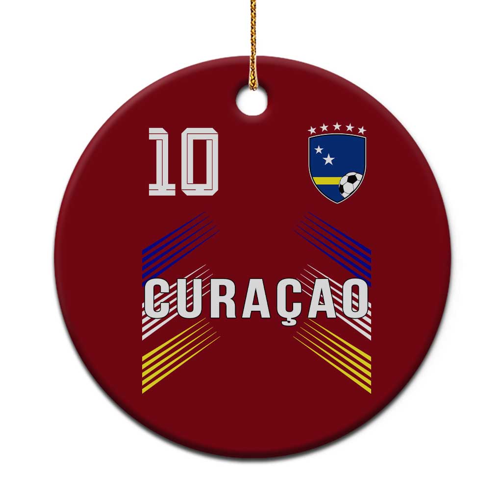 Curacao Soccer Sports Graphic Number 10 Jersey Style Ceramic Ornament Proud Curaçaoans Football Fans Game Day Pride TS02 1pc Red Print Your Wear