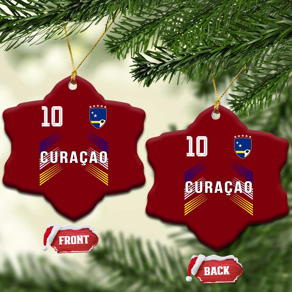 Curacao Soccer Sports Graphic Number 10 Jersey Style Ceramic Ornament Proud Curaçaoans Football Fans Game Day Pride TS02 Print Your Wear